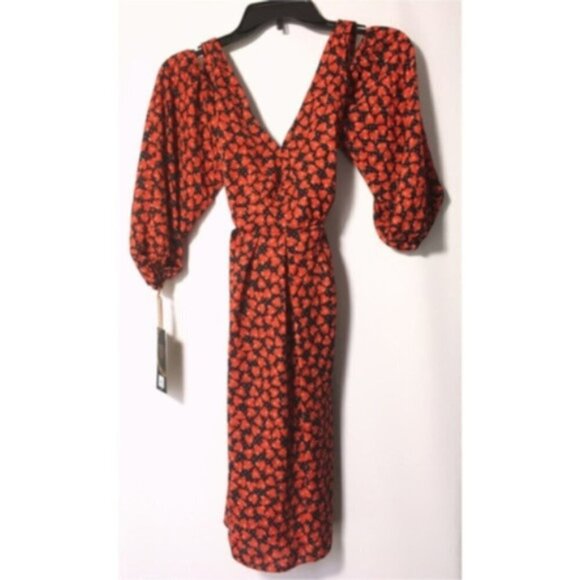 LC Lauren Conrad Womens Black Red Hearts Cold Shoulder Baby Doll Dress Sz XS New - Picture 4 of 8